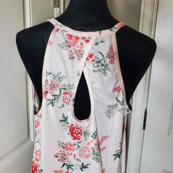 Flora by Flora Nikrooz Sleeveless Floral Blouse Keyhole Back Size Large - Picture 11 of 15